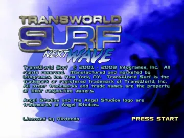 TransWorld Surf - Next Wave screen shot title